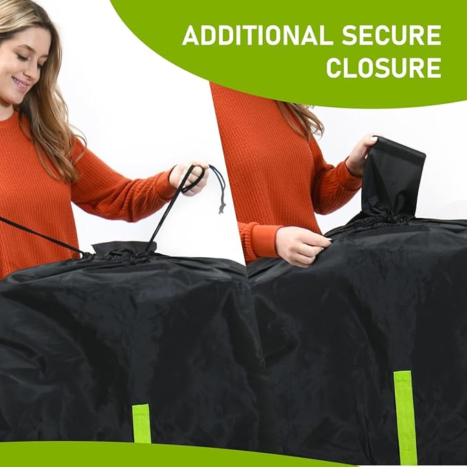 Travel Stroller Bag for Airplane, Black and Green, 47" H x 24" W x 15" D, Fits Most Large, Single, Double, Jogging Strollers,Waterproof, Heavy-Duty Protection, Easy-to-Carry Design