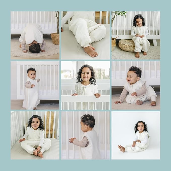 Tealbee Dreamsuit: Toddler Sleep Sack with Feet 3T 4T - 1.2 TOG All Season Baby Wearable Blanket for Walkers - Rayon made from Bamboo, Organic Cotton Sleep Bag - Undyed