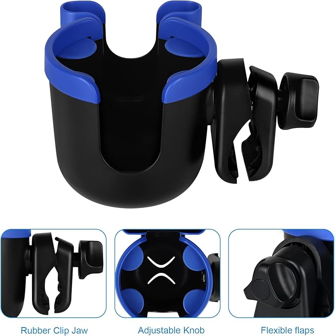 Accmor Stroller Cup Holder with Phone Holder, Bike Cup Holder, Universal Cup Holder for Uppababy Nuna Doona Strollers, 2-in-1 Cup Phone Holder for Stroller, Bike, Wheelchair, Walker, Scooter