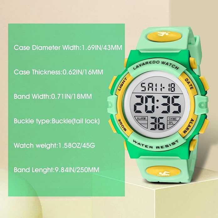 Kids Watch,Boys Watch for 3-15 Year Old Boys,Digital Sport Outdoor Multifunctional Chronograph LED 50 M Waterproof Alarm Calendar Analog Watch for Children with Silicone Band,Kids Gift