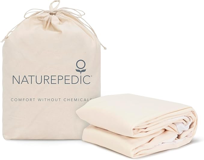 Naturepedic Organic Waterproof Mattress Protector Pad - Washable & Reusable Fitted Stretch Knit Mattress Cover - Highly Absorbent Bed Incontinence Pads - Breathable Cotton Protector for Queen, 9"-16"