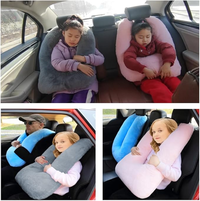 Travel Pillow Cushion for The Back Seat of Car Car Pillow for Kids A Sleeping Artifact Suitable for Long-Distance Travel of Adults and Children Travel Pillow for Kids Blue