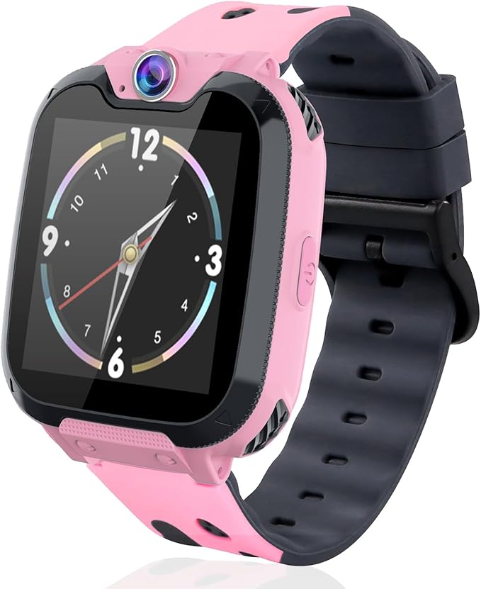 Goodatech Smart Watch for Kids Boys Girls Learning Toys with 16 Games Phone Call SOS, Camera Voice Music Player Recorder Alarm Clock,4-12 Years Birthday (Pink)