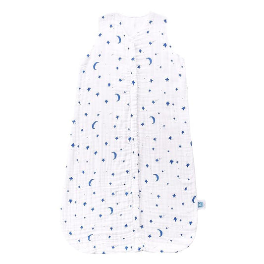Toddler Sleep Sack for 2-4T Baby, Organic Cotton Wearable Blanket for Boys and Girls 0.5 TOG 2-Way Zipper Soft 4 Layers X-Large Star Moon
