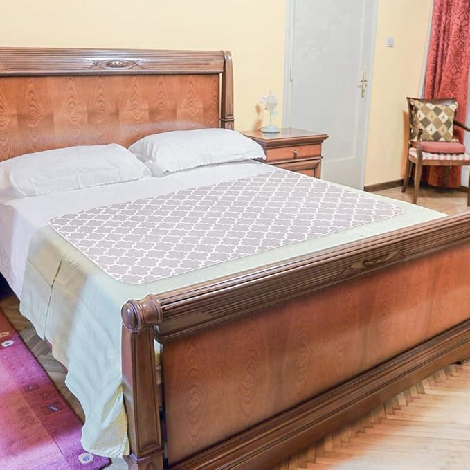 OUTCREATOR® Washable Bed Pads 34" x 56" (Pack of 2), Incontinence Mattress Protector, Anti-Slip Waterproof Underpads for Adults Kids Elderly Pets, Absorbency & Reusable Bedwetting Pads (Gray)