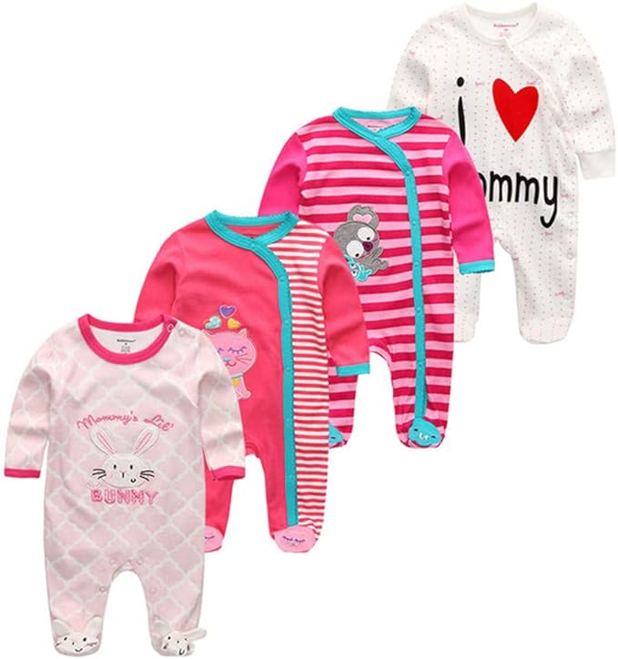 Kiddiezoom Baby and Toddler Boys'Snug Fit Footed One-Piece Romper Jumpsuit Cotton Cotton Footed Outfit