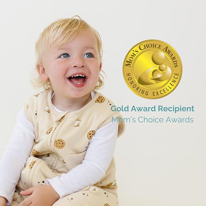 Tealbee Dreamsuit: Toddler Sleep Sack with Feet 2T 3T - 1.5 TOG Winter Baby Wearable Blanket for Walkers - Rayon made from Bamboo, Organic Cotton Sleep Bag - Cookies