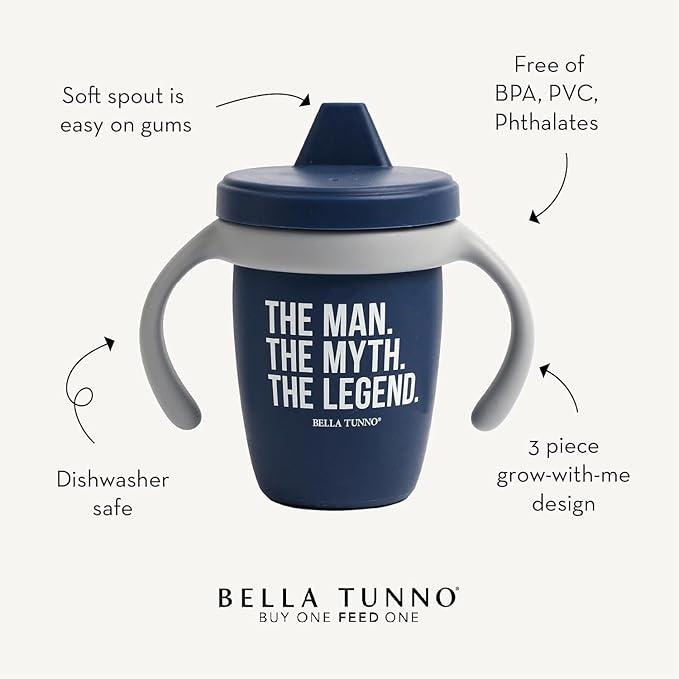 Bella Tunno Sippy Cup, Silicone Training Cup with Transition Handles for Infants, Toddlers & Kids, Babies 6-12 Months & Toddlers 1-3 Years, Boys & Girls, Drink Up Buttercup, 8 oz