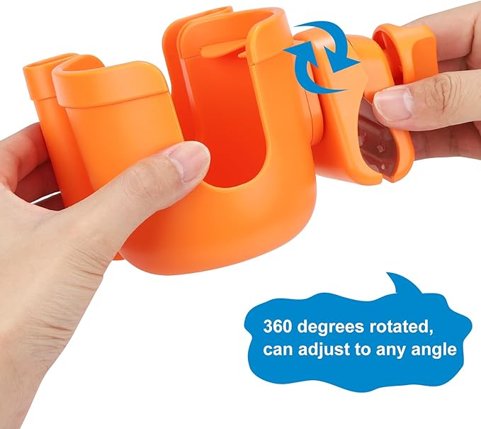 Accmor Stroller Cup Holder with Phone Holder, Bike Cup Holder, Universal Cup Holder for Uppababy Nuna Doona Strollers, 2-in-1 Cup Phone Holder for Stroller, Bike, Wheelchair, Walker, Scooter