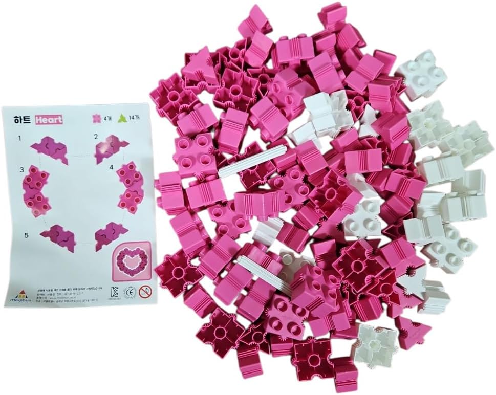 STEM Toys for Kids Ages 3 Bright 2025 | Educational Building Blocks Set | 102-Piece BPA-Free Plastic | Enhances Creativity & Fine Motor Skills | Includes Instruction Booklet - Pink