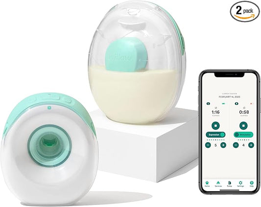 Willow Go - Hands Free Breast Pump - Wearable Breastfeeding Pump - Portable, Electric, Cordless, & 9 Levels of Hospital Grade Suction Strength - Postpartum Essentials - Double Breast Pump
