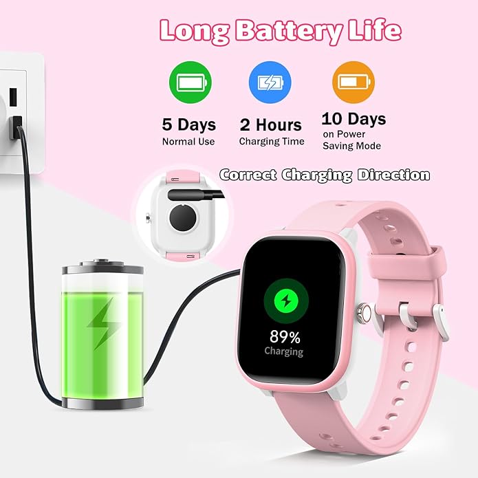 Smart Watch for Kids Girls Boys No APP/Phone Needed, 1.8" IP68 Waterproof Sport Kids Watch Pedometer, Heart Rate, Sleep Monitor, Step Counter, 12 Puzzle Games for Girls Boys Teens 6-16