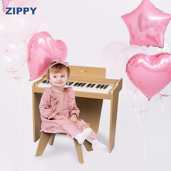ZIPPY Kids Piano Keyboard, 37 Keys Digital Piano for Kids, Music Educational Instrument Toy, Wood Piano for 3+ Girls and Boys (Oak Basic)
