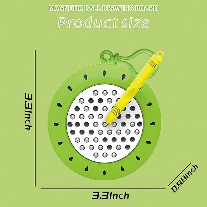 1PCS Kiwi Magnetic Drawing Board for Kids & Toddlers with Beads and Magnet Stylus Pen - Magnetic Travel Toy for Airplane & Car Ride Activities for Kids
