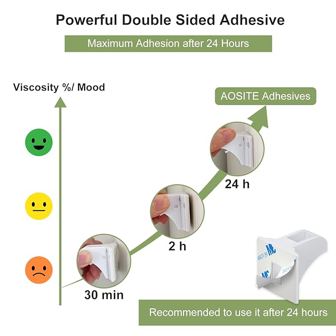 Child Safety Magnetic Cabinet Locks 4 Pack-AOSITE Baby Proofing Magnetic Drawer Locks for Kitchen with Adhesive No Drilling or Screws Fixed, Baby Safety Cabinet Locks