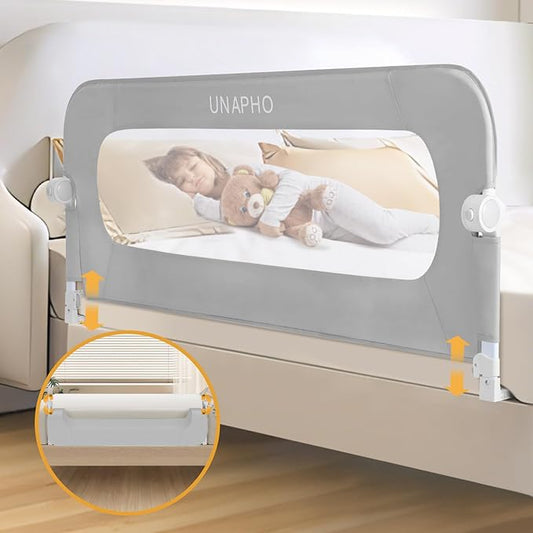 Bed Rail for Toddlers,Swing Down Kids Bed Rails Guard for Twin,Full,Queen,Bunk Size Bed,Extra Tall Childbed Rail Guard with Reinforced Anchor Safety System(Grey,40 Inch,1 Side)