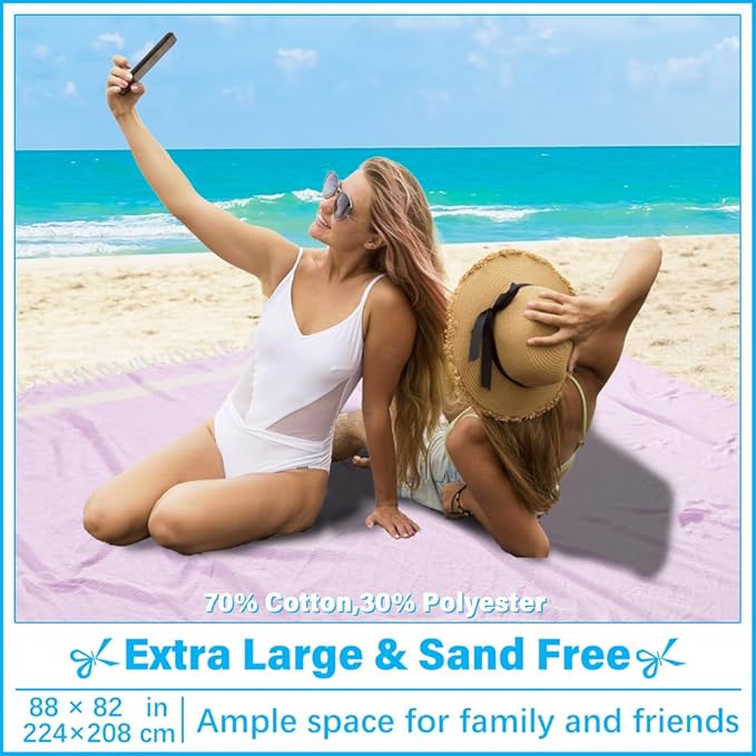 Oversized Turkish Beach Towel Blanket XXL Cotton Sandproof Towels Boho Woven Extra Large Big Sand Free Giant Throw Thick Blankets Huge Quilt XL Picnic Camping Necessities Cloud For Adult Gifts