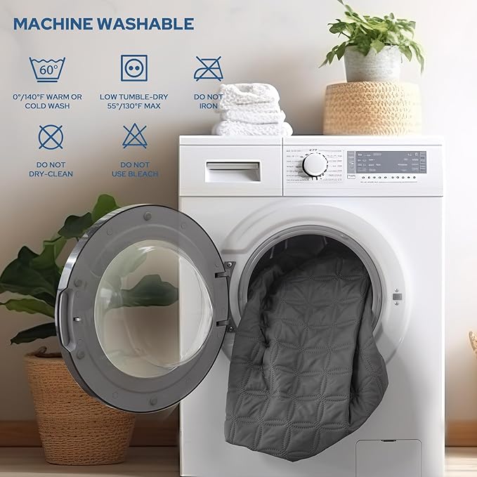 2 Pack Waterproof Mattress Protector, Queen Size Mattress Pad Noiseless with Deep Pocket Fitted for 6"-18", Soft Breathable Dirt-Proof Bed Mattress Cover Washable for Home, Bedroom, Hotel (Gray)