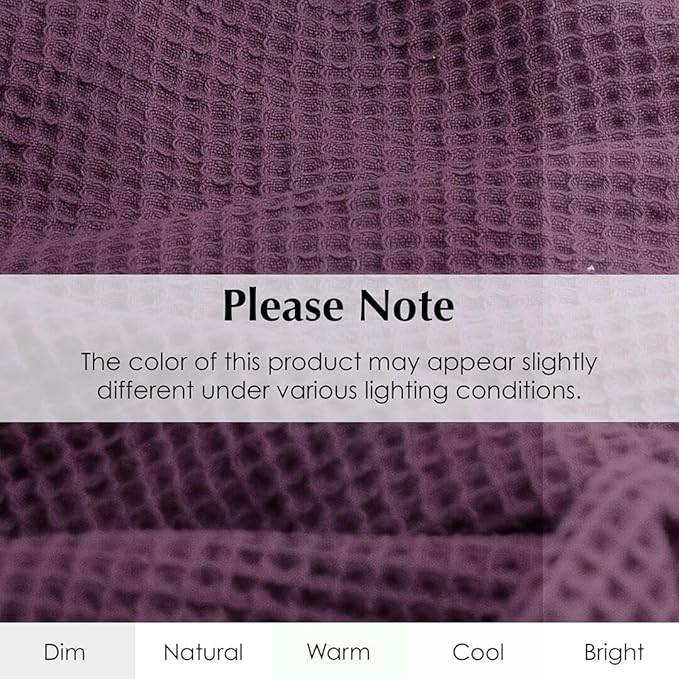 Salt Earth GOTS Certified 100% Organic Cotton Throw Blanket, 108"X90" Blankets & Throws for Bed, Throw Blanket for Couch,Modern & Cozy Blanket, All Season Waffle Blanket, Soft Blanket (Plum Perfect)