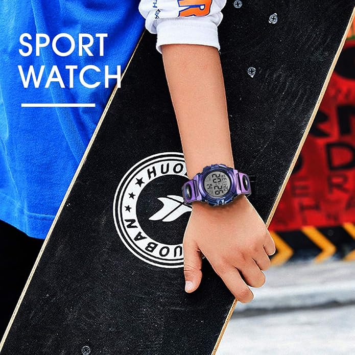 Kids Watch,Boys Watch for 3-15 Year Old Boys,Digital Sport Outdoor Multifunctional Chronograph LED 50 M Waterproof Alarm Calendar Analog Watch for Children with Silicone Band,Kids Gift