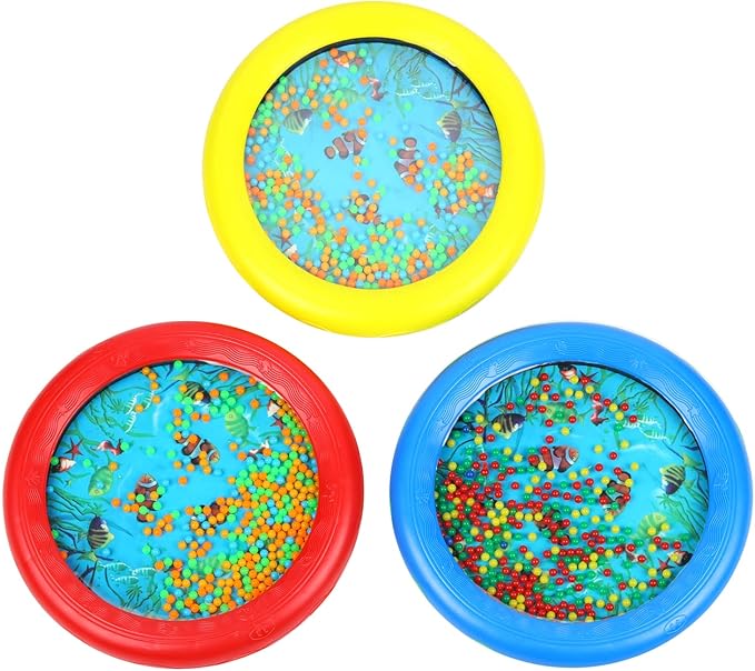 Musfunny Ocean Drum Wave Bead Drum Gentle Sea Sound Music Gift Musical Educational Sea Sound Drum Tool for Kid Child Baby (Blue)