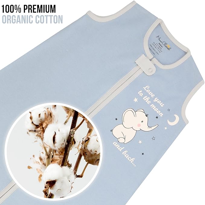 Mama Cheetah Baby Sleep Sack 0.5 TOG, Organic Cotton Baby Wearable Blanket with Two-Way Zipper, Swaddle Transition Baby Sleeping Bag for Newborn Infant Toddler Boy Girl, 18-24 Months
