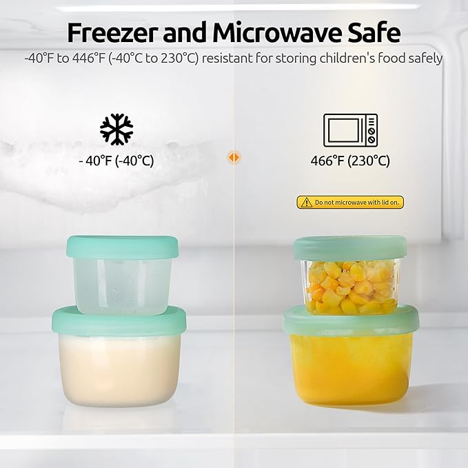 U-Taste 3oz Mini Sauce Containers: Food Grade Liquid Silicone Condiment Storage with Airtight Lid, Freezer Safe with Clear 100ml Measurements, Reusable for Dipping Ketchup, Salad Dressing (Aqua Sky)