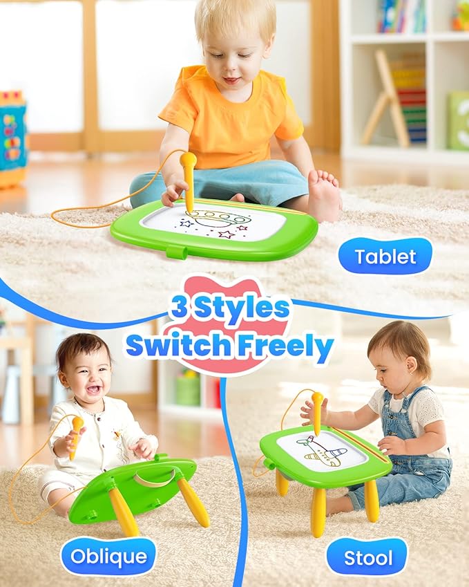 Toddlers Toys Ages 1-3, Magnetic Drawing Board, Doodle Board Pad Learning and Educational Toys for 18 Months Baby 1-3 Yr Kids Birthday Gifts - Green