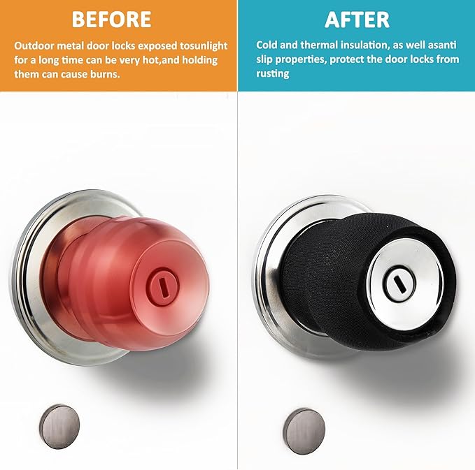 Round Door Handle Covers, Anti-Scald Door Knob Cushion Cover, for Summer and Winter Silicone Door Handle Protector, Anti-Scald Door Knob Cushion Cover, Door Handle Protector