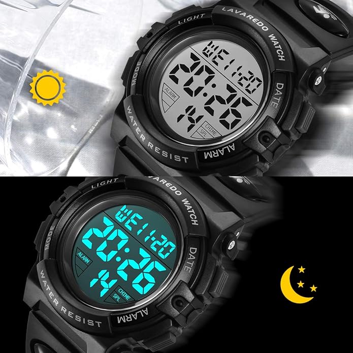 Kids Watch,Boys Watch for 3-15 Year Old Boys,Digital Sport Outdoor Multifunctional Chronograph LED 50 M Waterproof Alarm Calendar Analog Watch for Children with Silicone Band,Kids Gift