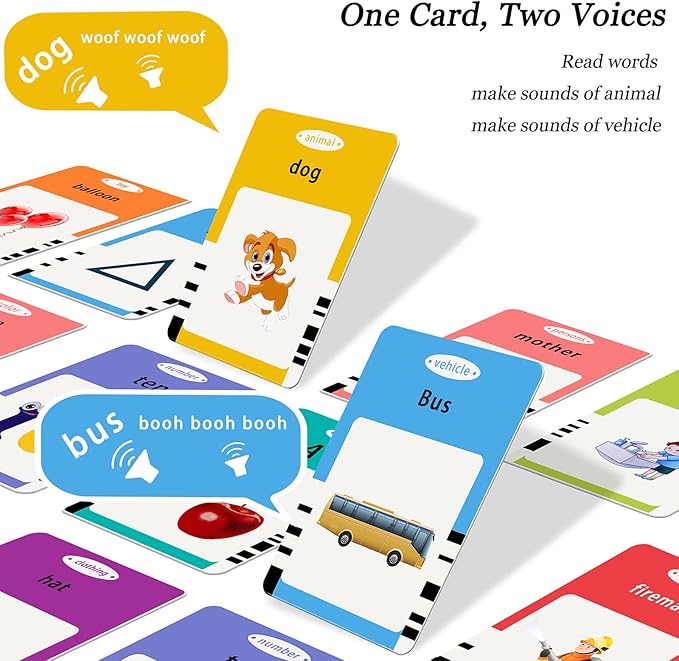 Talking Cards for Toddlers, Speech Therapy Toys Autism Toys, ABC 123 Sight Words Etc, Educational Learning Interactive Toys with Giftable Package (510-blue (New ABC+123+ 3 Songs))