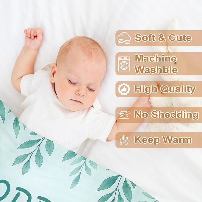 Ship Next Day, Personalized Baby Blanket – Printed in USA, Custom Baby Blanket for Boys & Girls, Baby Blanket with Name, Baby Shower, Easter, Christmas, Birthday Newborn & Toddler Gifts, Baby Gifts
