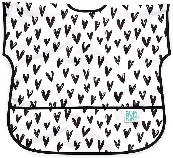 Bumkins Bibs - Toddler Bibs, Waterproof, Large for 1-3 Years, Short Sleeve