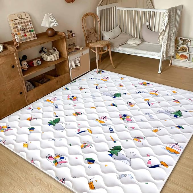 Baby Play Mat - 71" X 59",Premium Thicker Foam One-Piece Crawling Mat, Machine Washable, Extra Large Anti-Slip Activity Playmat for Babies, Toddlers & Infants
