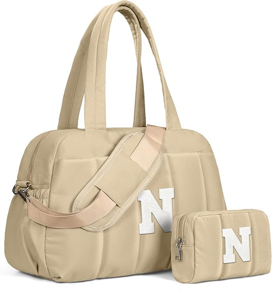 Monogram Duffle Bag, Weekender Bags for Women，Birthday Gifts Ideas-Overnight Bag with Wet Pocket，Lightweight Travel Bags Personalized Gym Tote with Makeup Pouch