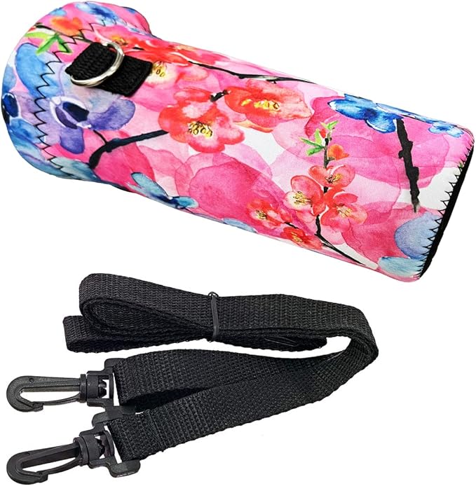 RICHEN Neoprene Water Bottle Carrier Bag with Adjustable Shoulder Strap,Insulated Water Bottle Cover for Stainless Steel/Glass/Plastic Bottles