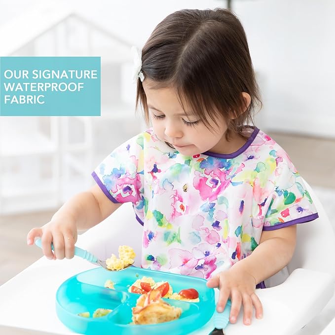 Bumkins Bibs - Toddler Bibs, Waterproof, Large for 1-3 Years, Short Sleeve