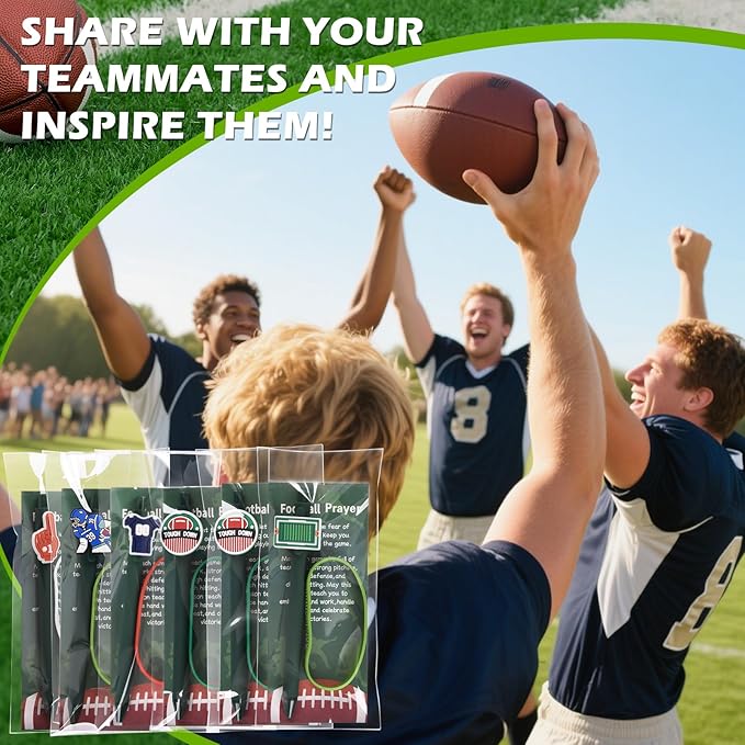 LiYiQ 72 Pcs Football Party Favors Football Team Gifts Football Goodie Bags Stuffers Football Ballpoint Pens Bookmark Card and Silicone Bracelet