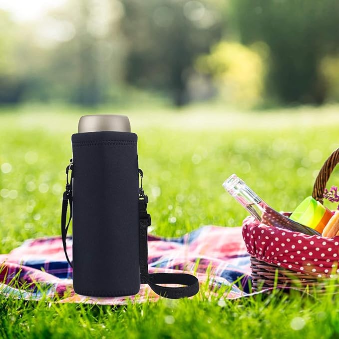 AUPET Water Bottle Sling Bag Carrier Crossbody Sleeve,Insulated Neoprene Bottle Case Holder Pouch Cover 500ML/17oz with Shoulder Strap for Walking Women Men