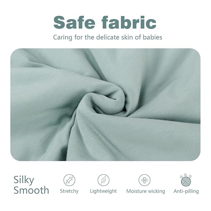 Mosebears Unisex Baby Sleep Sack 1.0 TOG, Supersoft Rayon Made from Bamboo Wearable Blanket with 2-Way Zipper(Sage,18-36 Months)