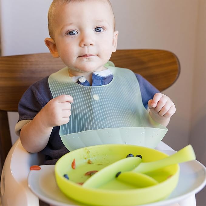 Olababy 100% Silicone Suction Plate | Toddler Plates with Suction | Divided Plates for Kids | Self Feeding Baby Essentials | Baby Registry Must Haves | Microwave Dinner Plates (Coral)