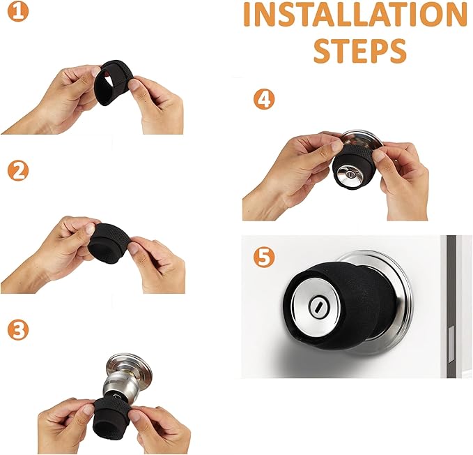Round Door Handle Covers, Anti-Scald Door Knob Cushion Cover, for Summer and Winter Silicone Door Handle Protector, Anti-Scald Door Knob Cushion Cover, Door Handle Protector