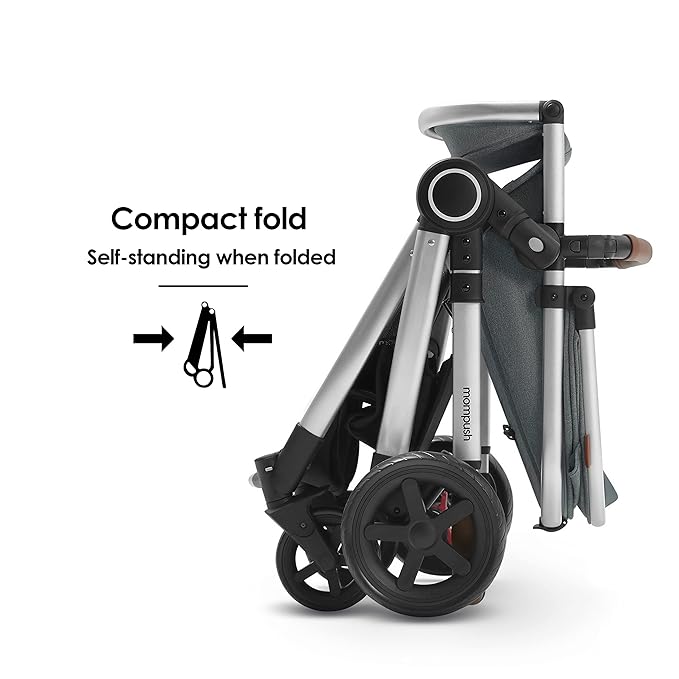 Mompush Ultimate 2 Baby Stroller for Infant and Toddler with Newborn Mode and Reversible Seat, All-Terrain Stroller with All-Wheel Suspension, Includes Car Seat Adapter and Large Storage Basket