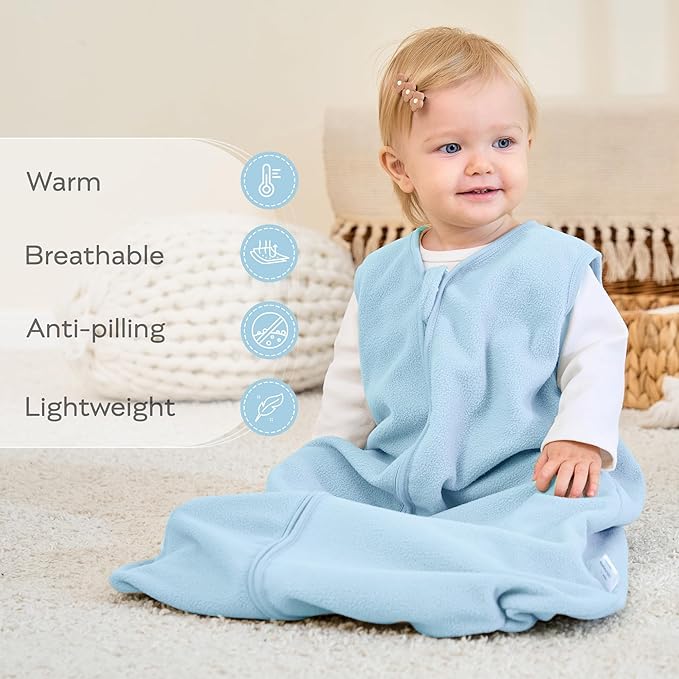 JELLYMONI Fleece Baby Sleep Sack 18-24 Months, 2 Pack 1.5 TOG Baby Wearable Blanket Winter Infant Sleeping sack with 2-Way Zipper, Warm Toddler Sleep Sack
