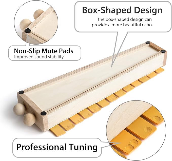 MUSICUBE 13 Keys Xylophone for Kids Wooden Xylophone Musical Instrument with Mallets Glockenspiel Instrument Educational Sensory Musical Toys Christmas Gift Choice for Boys Girls Aged 3+