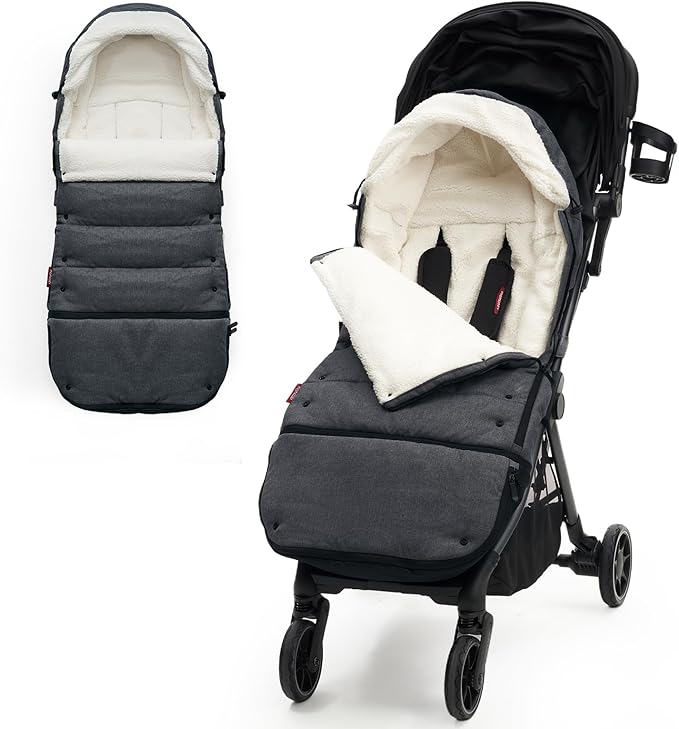 Momcozy Stroller Footmuff | Universal, Weather-Proof, Warm Stroller Bunting Bag | Extendable Winter Cover | Adjustable Buckle