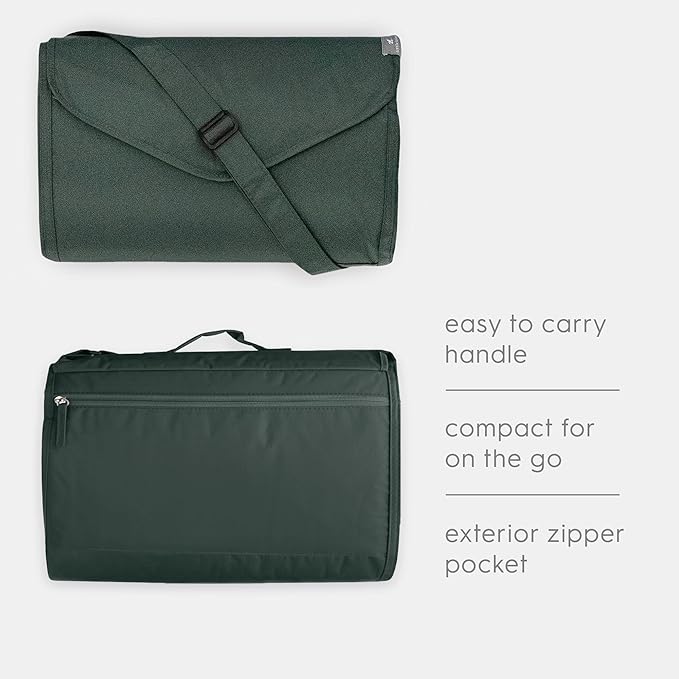 Little Unicorn 5'x10' XL Outdoor Family Picnic & Beach Blanket | Durable & Water-Resistant Fabric | Compact Fold & Easily Wipes Clean | Zipper Pocket (Chroma Rugby Stripe)