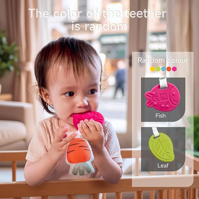 TUMAMA 2 in 1 Spiral Car Seat Toys for Babies 6-12 Months, Arch Stroller Toys for Infant 0-12 Months Hanging Toys with Clip Bouncer Bassinet Activity Toy