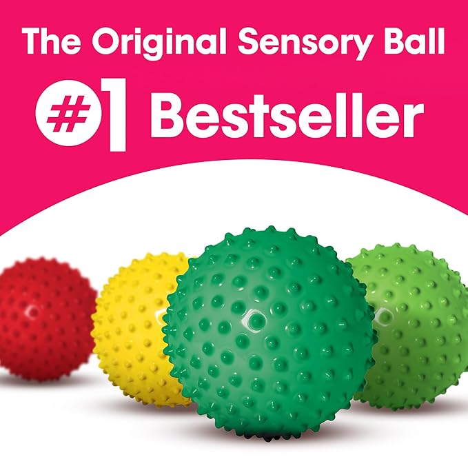 Edushape Original Sensory Ball - 7" Deflated Green Color Baby Ball Enhances Gross Motor Skills for Kids 6 Months & Up