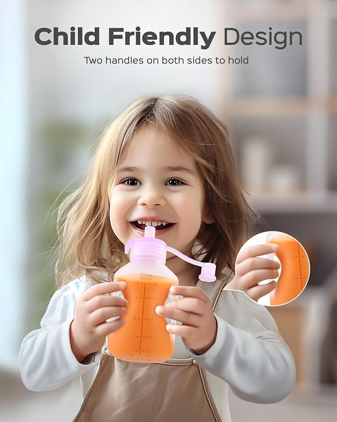 Silicone Reusable Baby Food Pouches with Straws, 8 Pack Leakproof Refillable Squeeze Pouches, Dishwasher, Freezer, Microwave Safe, 5OZ Baby Food Storage for Homemade Puree, Yogurt